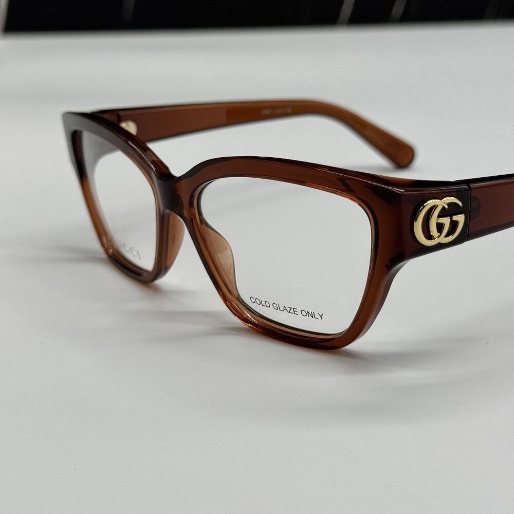 NEW GUCCI GG1597O 003 EYEGLASSES BROWN WOMEN EYEWEAR GUCCI - Picture 5 of 9